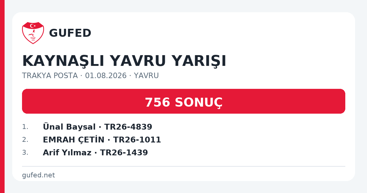 KAYNAŞLI YAVRU YARIŞI paylaşım kartı